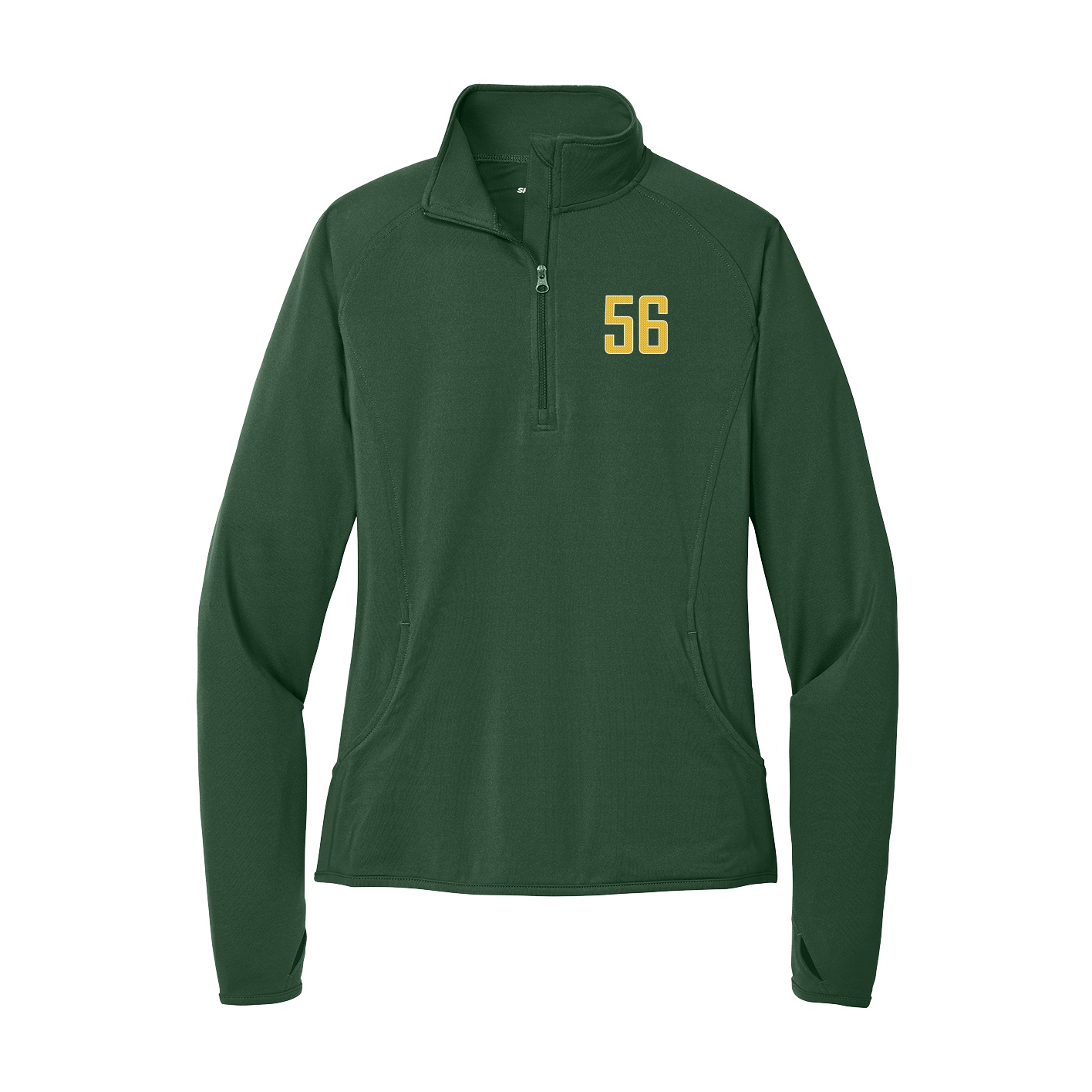 Women's Q-Zip Pullover — Front Shirsy in Green