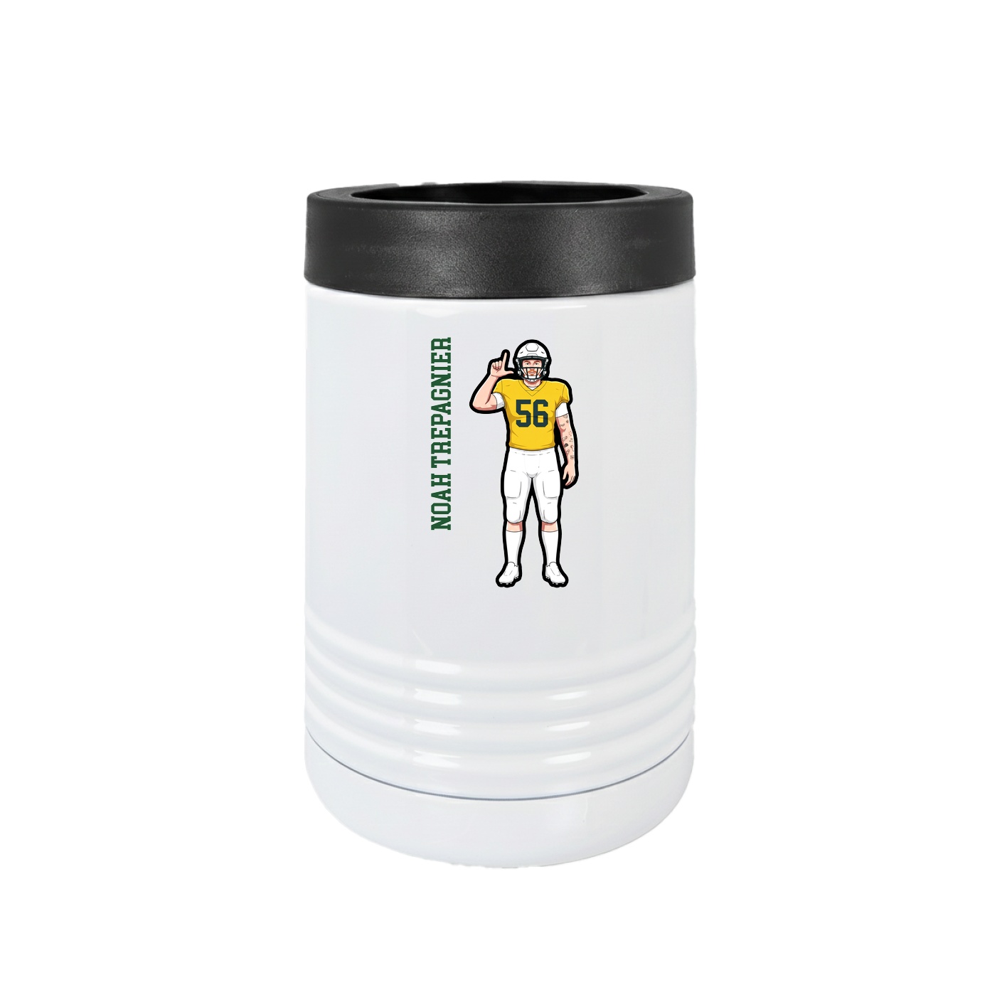Beverage Holder — Name Vertical in White