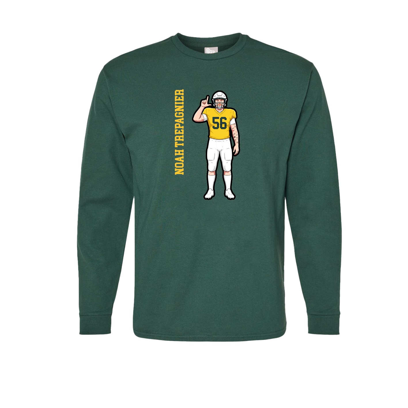 Long Sleeve Tee — Name Vertical in Green