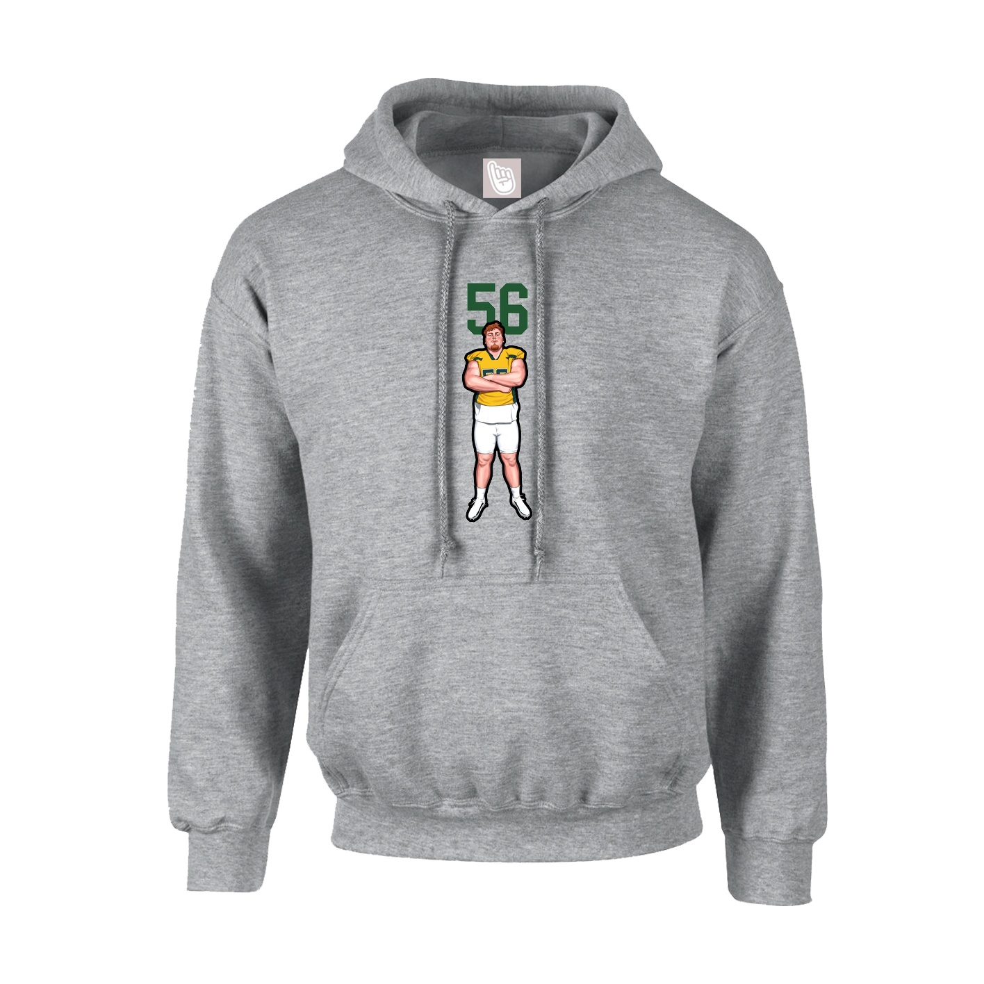 Youth Hoodie — Number Top in Grey
