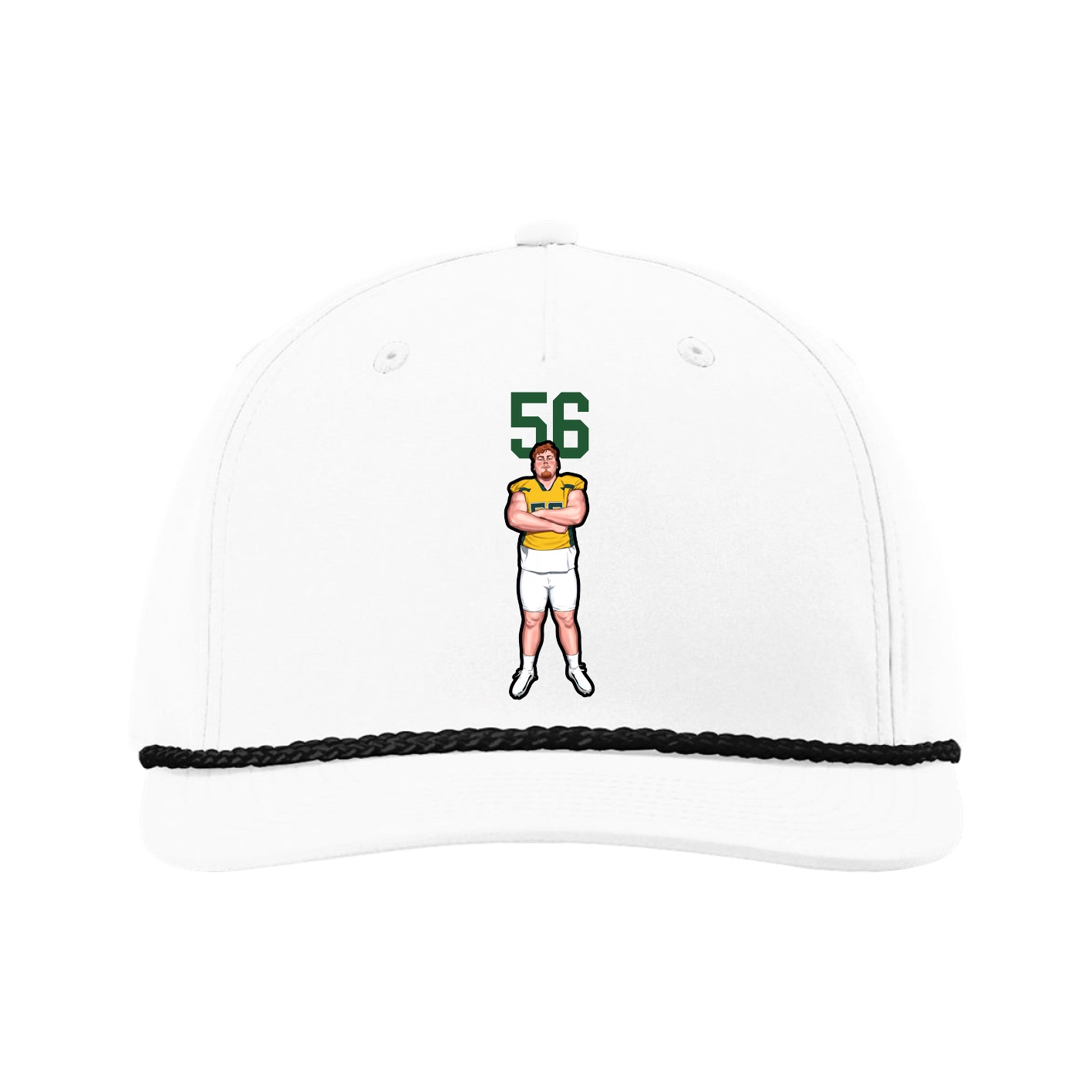 Five-Panel Classic Rope Cap — Number Top in White