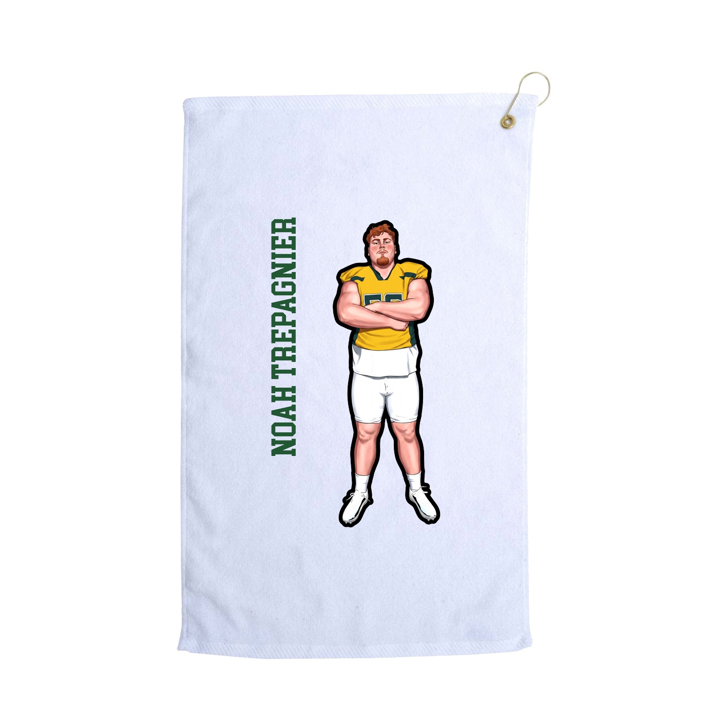 Golf Towel — Name Vertical in White