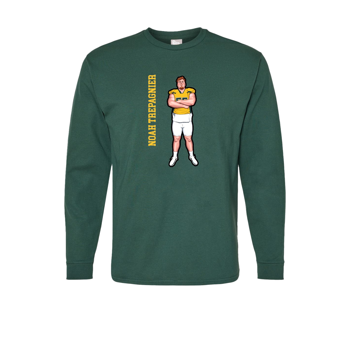Long Sleeve Tee — Name Vertical in Green