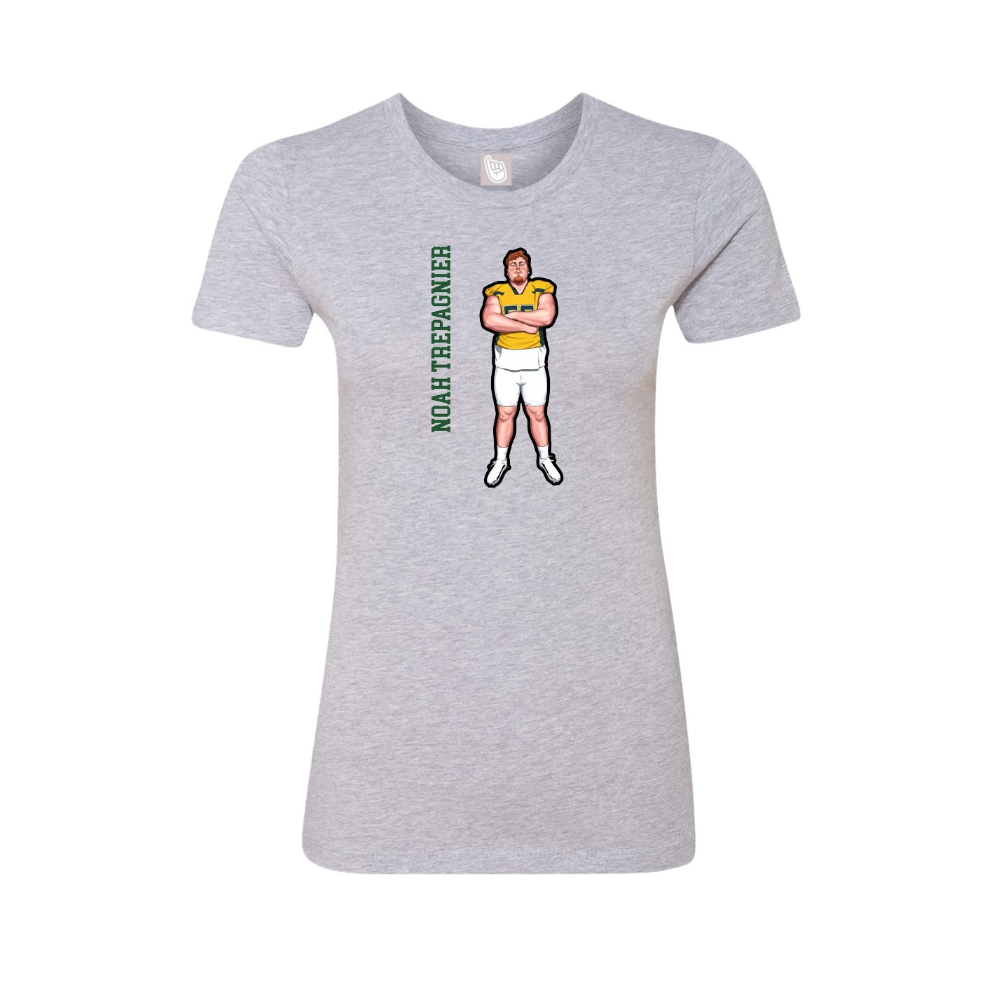 Fitted Women's Tee — Name Vertical in Grey