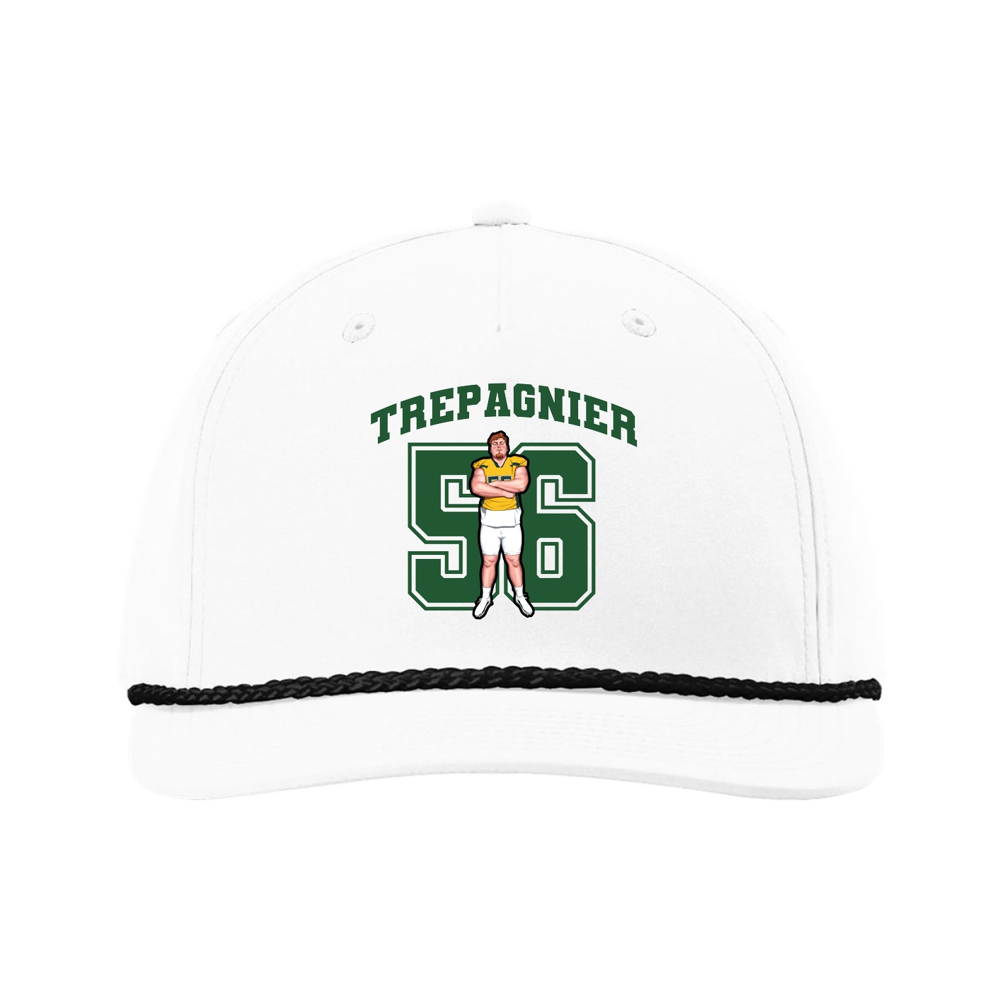 Five-Panel Classic Rope Cap — Number in White
