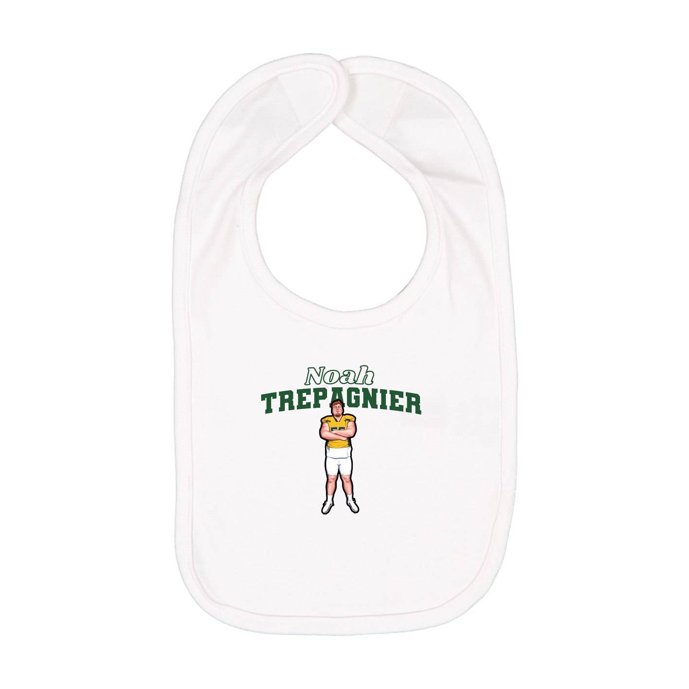Infant Bib — Name Arch in White