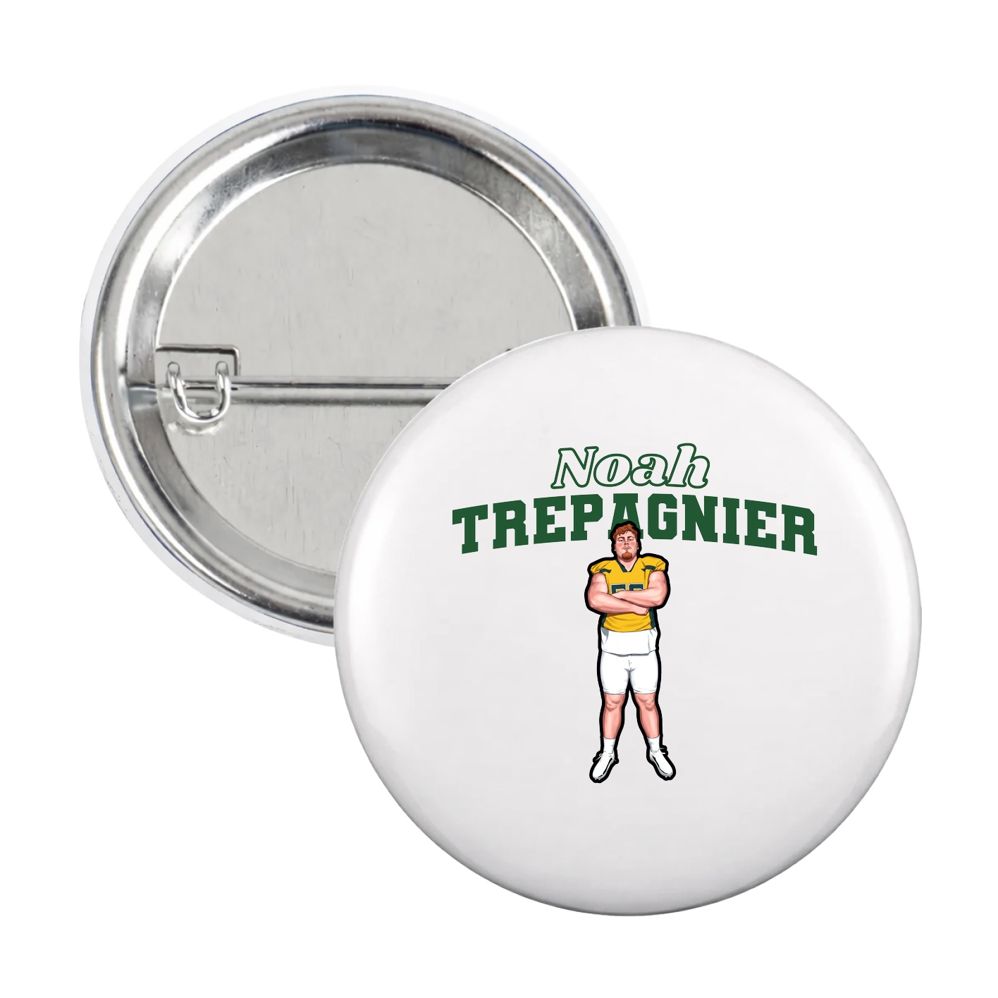 Game Day Button — Name Arch in White