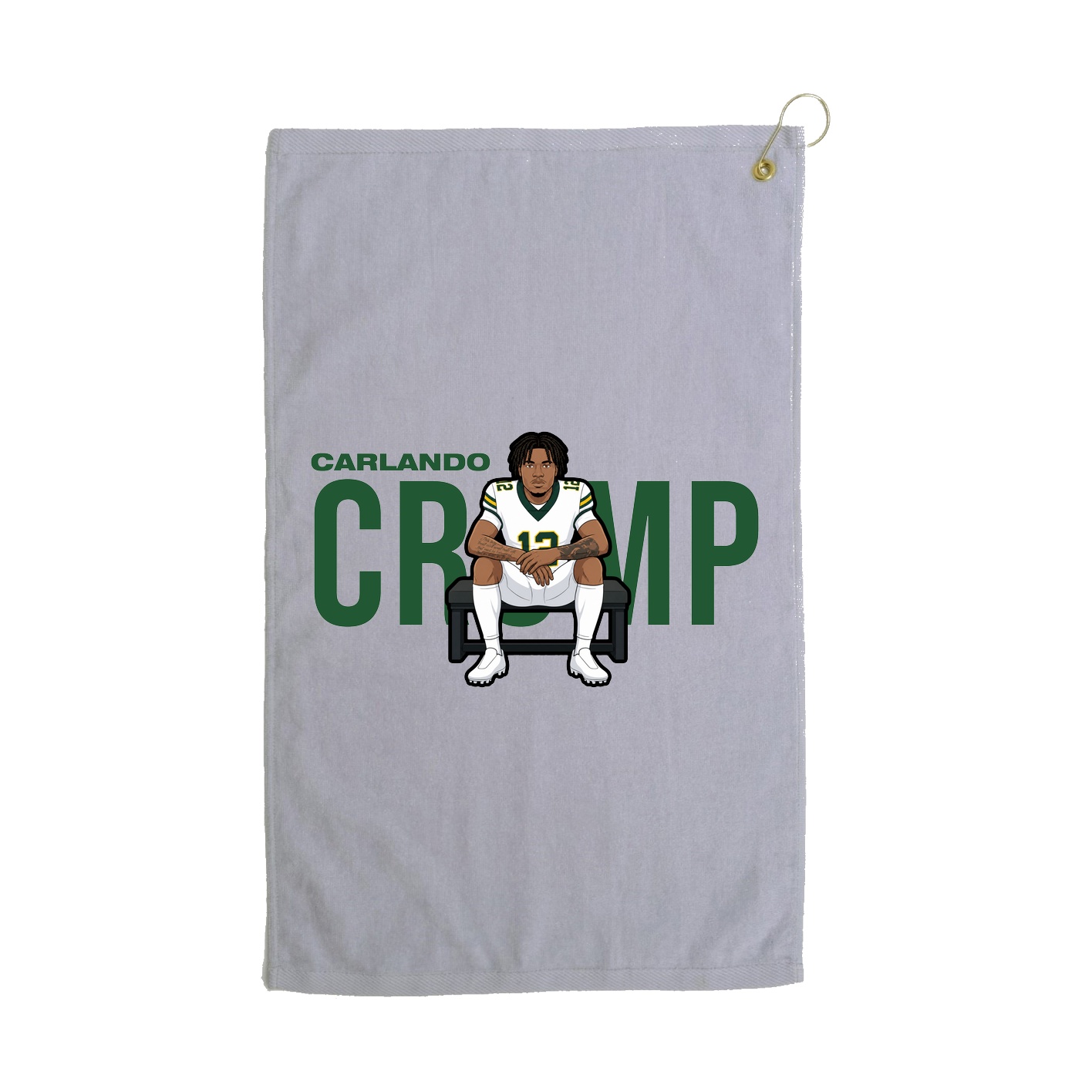 Golf Towel — Player Name in Grey