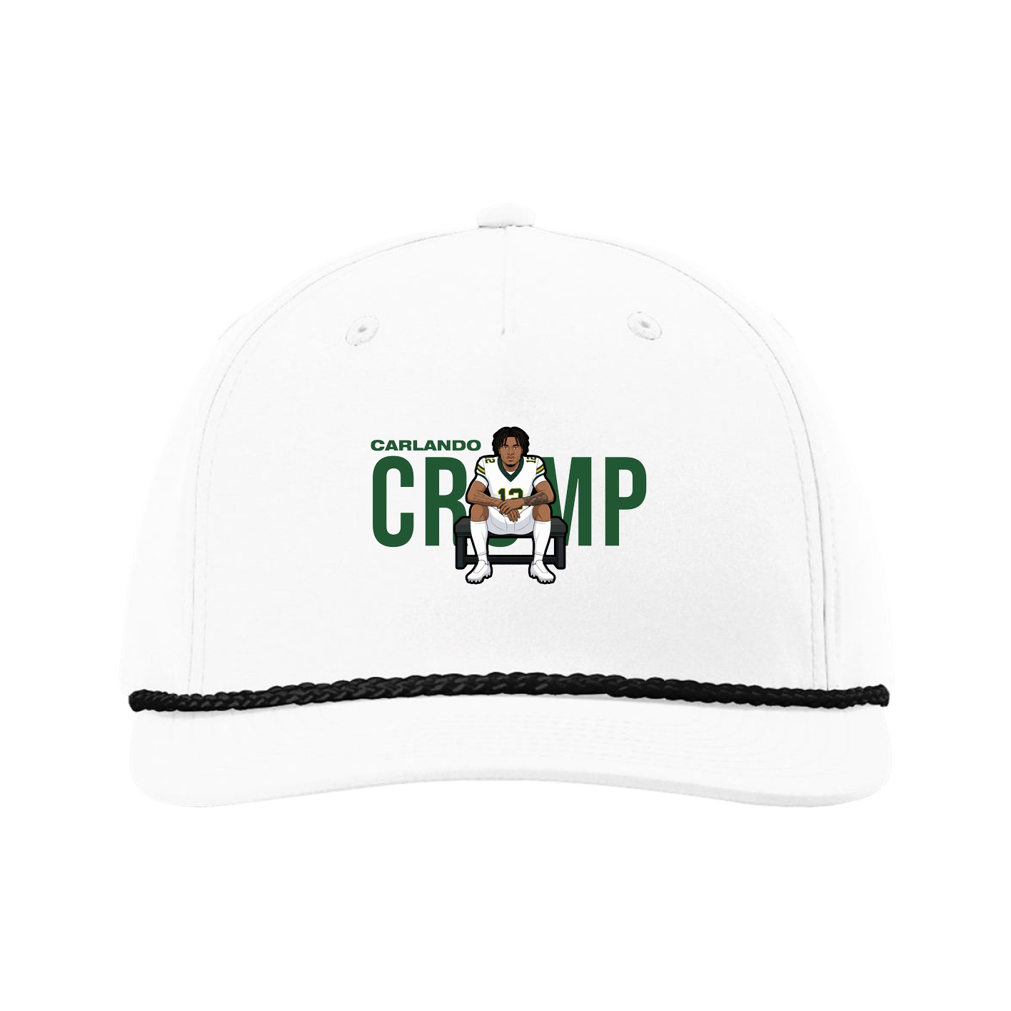 Five-Panel Classic Rope Cap — Player Name in White