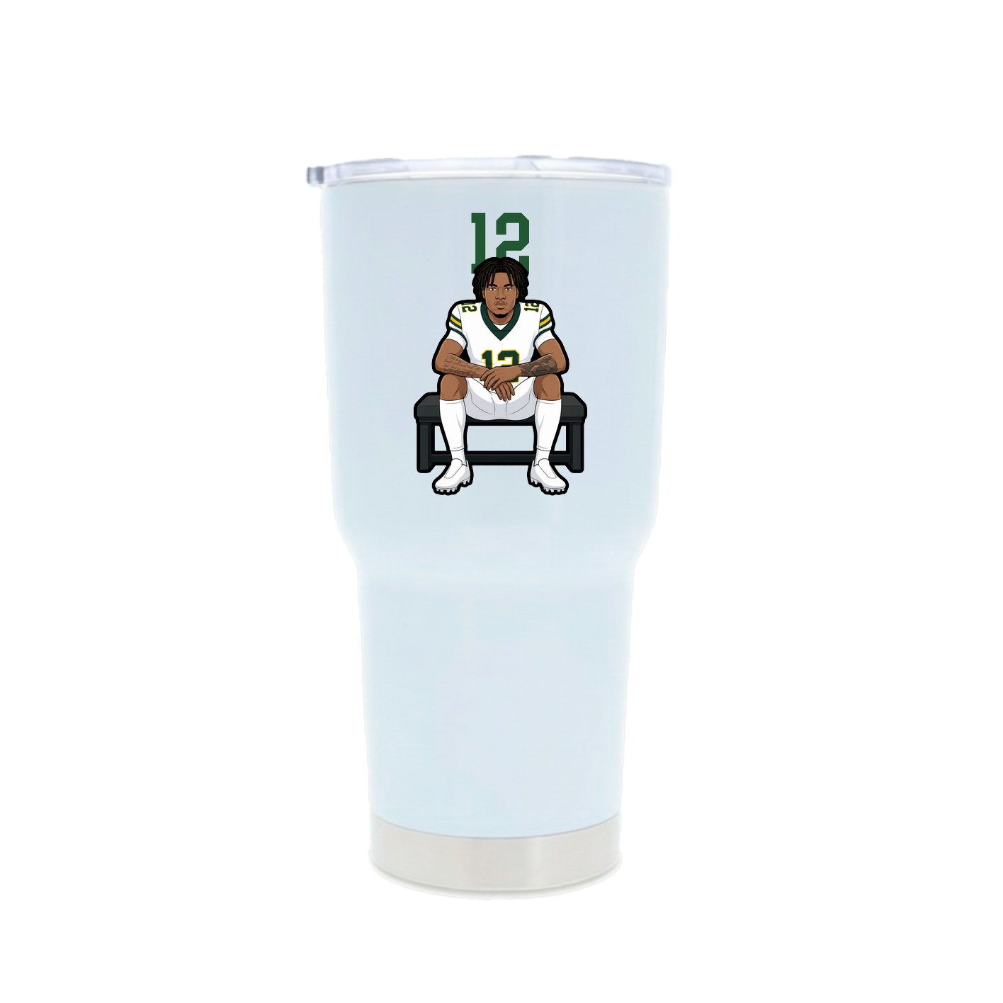 30oz Stainless Steel Tumbler — Number Top in White