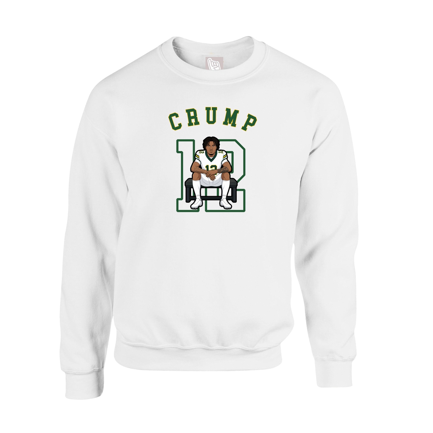Fleece Crew — Shirsey Arch in White