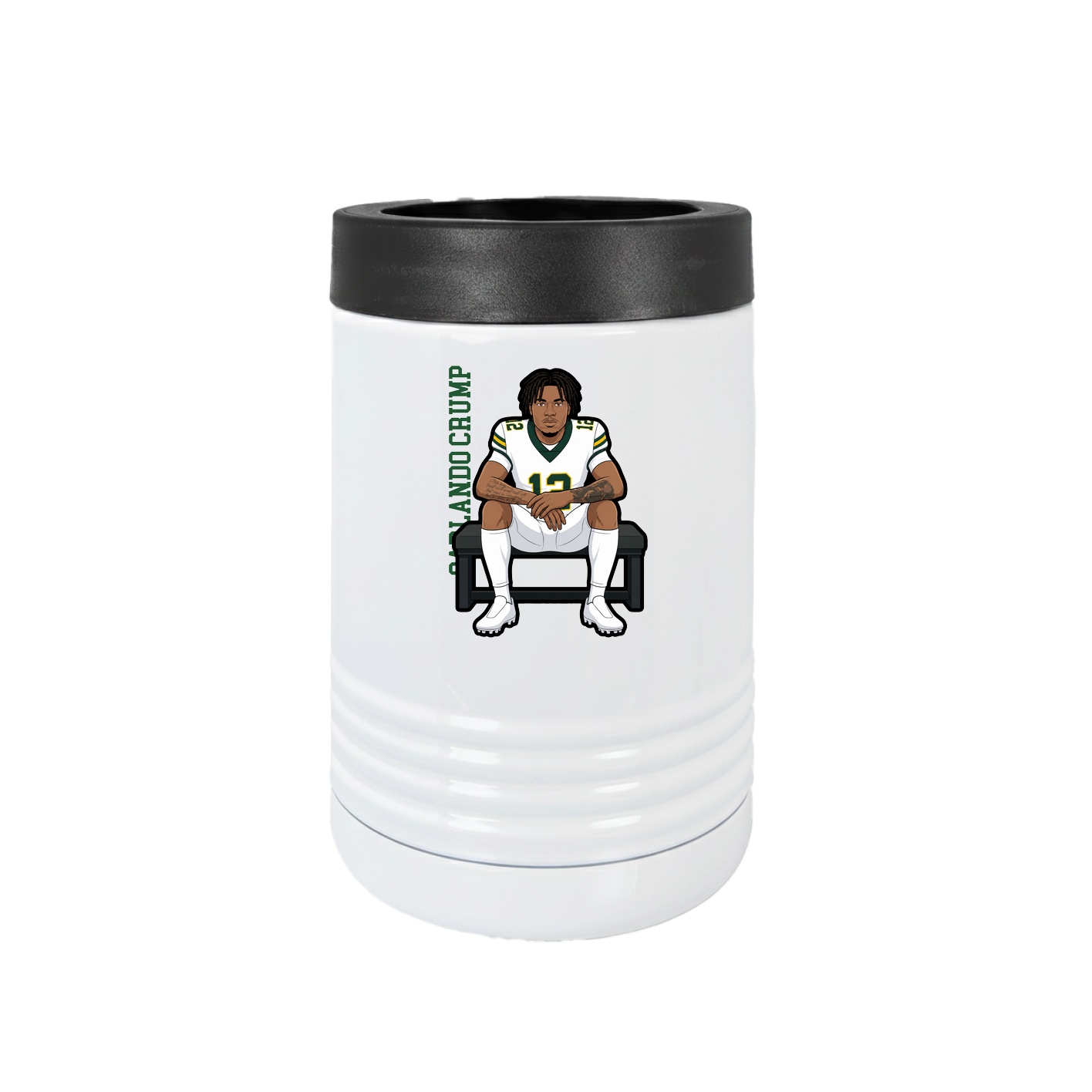 Beverage Holder — Name Vertical in White