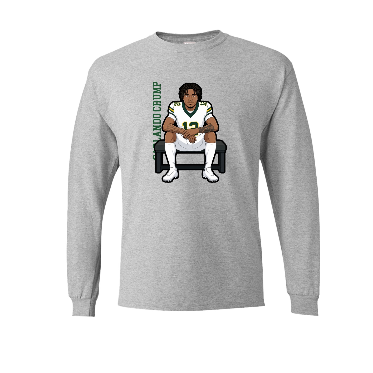 Long Sleeve Tee — Name Vertical in Grey