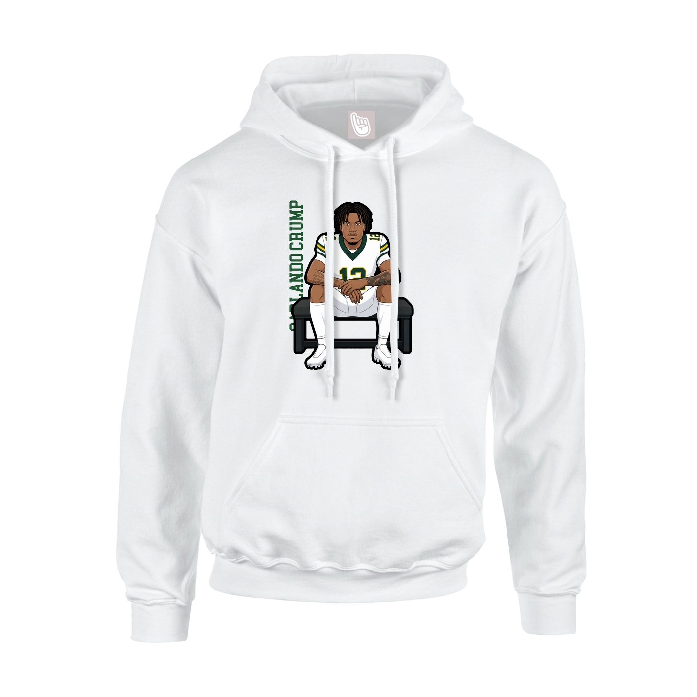 Hoodie — Name Vertical in White