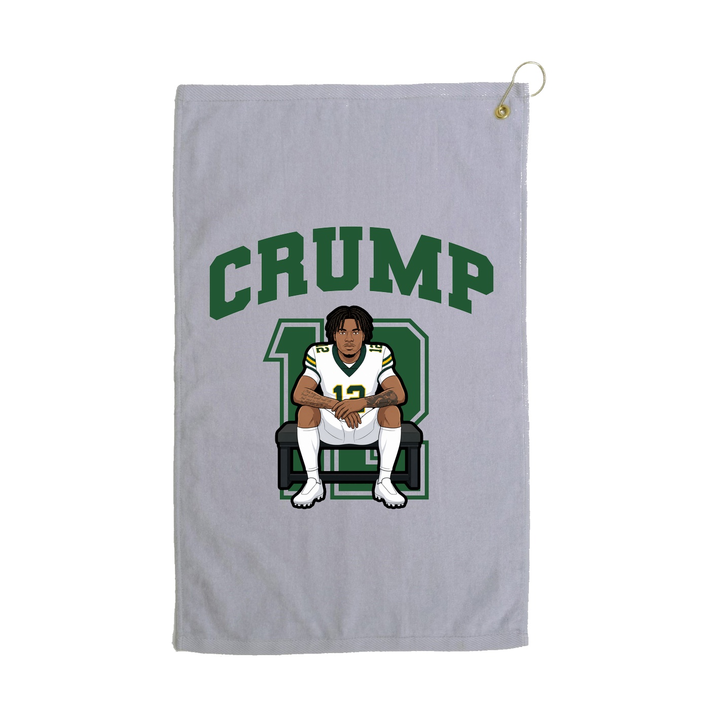 Golf Towel — Number in Grey