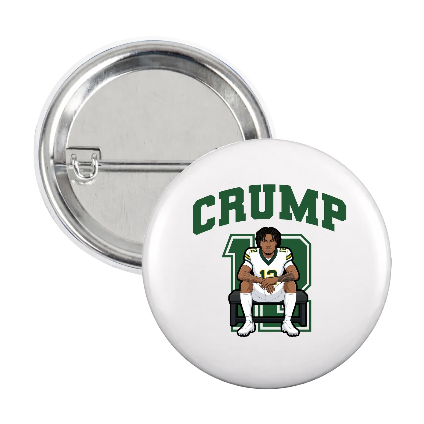 Game Day Button — Number in White