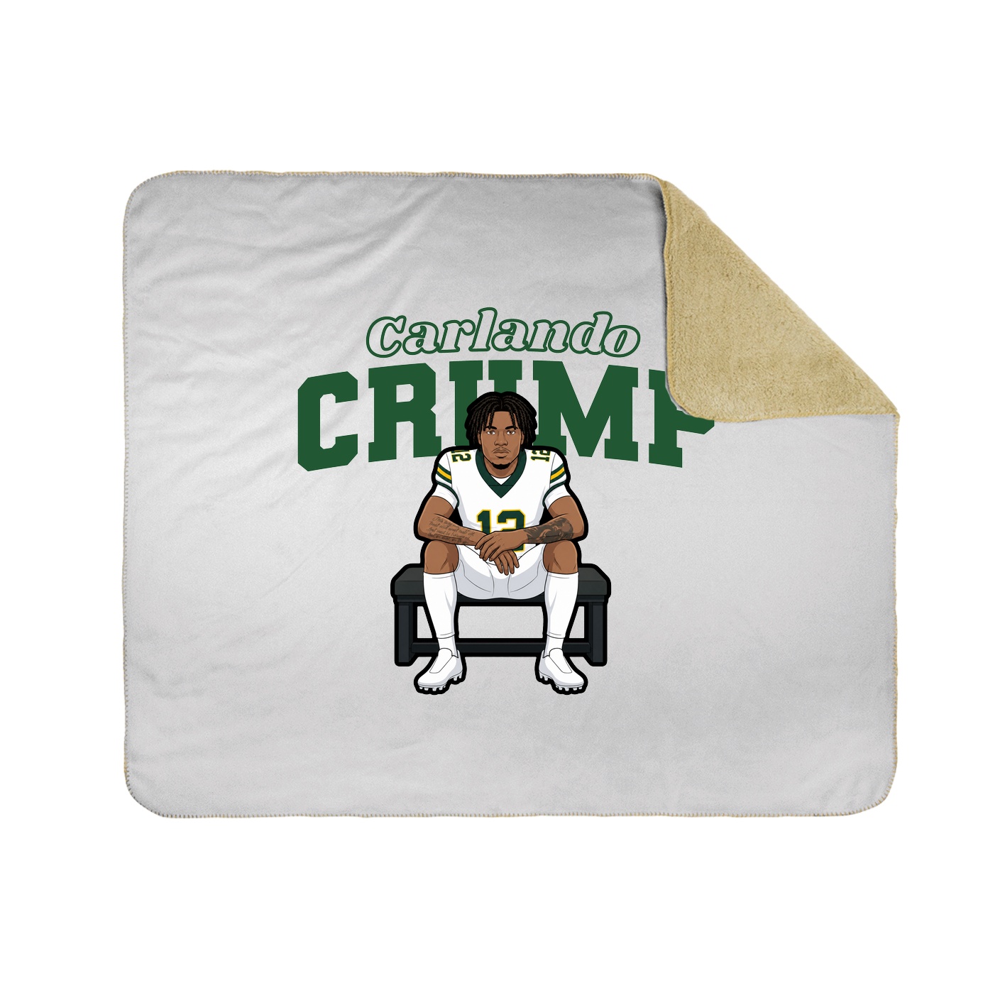 Throw Blanket — Name Arch in White