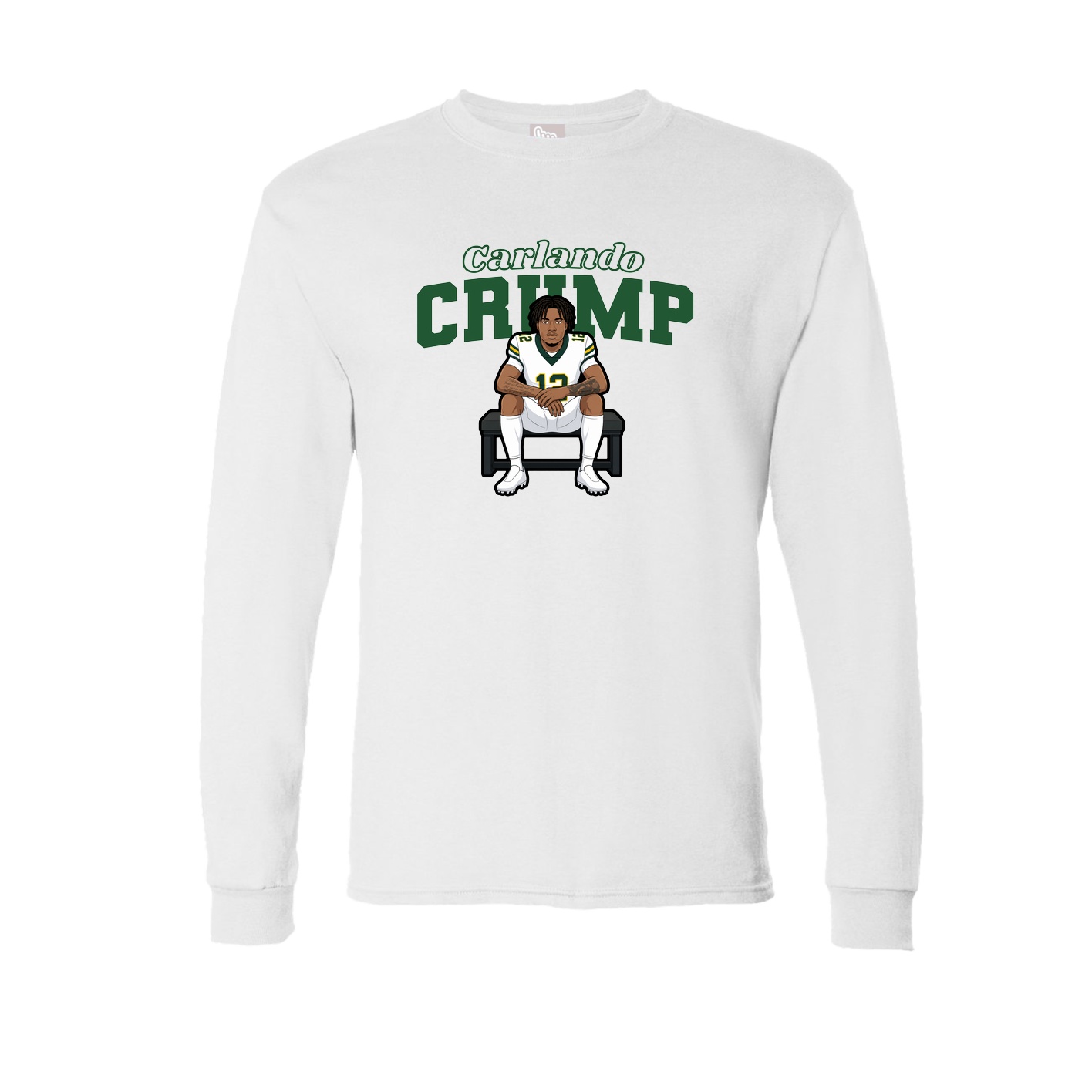 Long Sleeve Tee — Name Arch in White