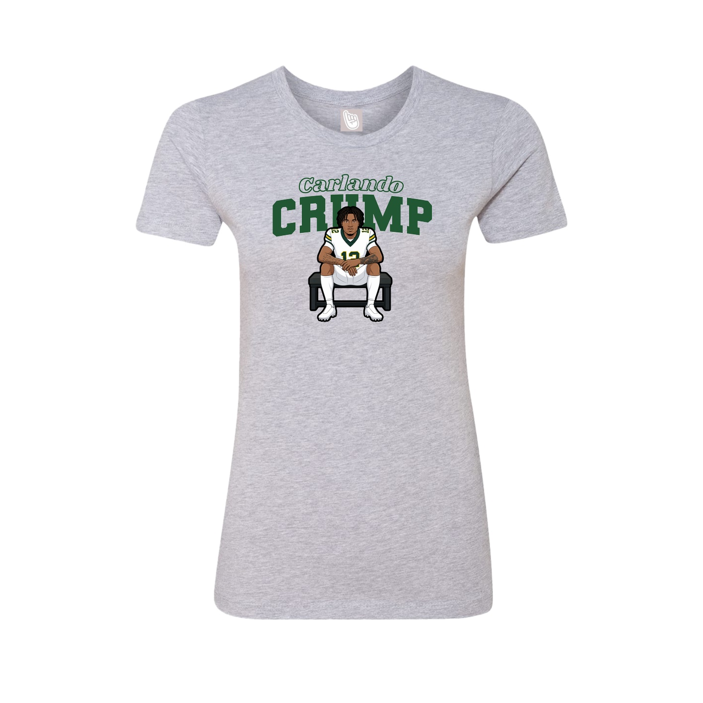 Fitted Women's Tee — Name Arch in Grey