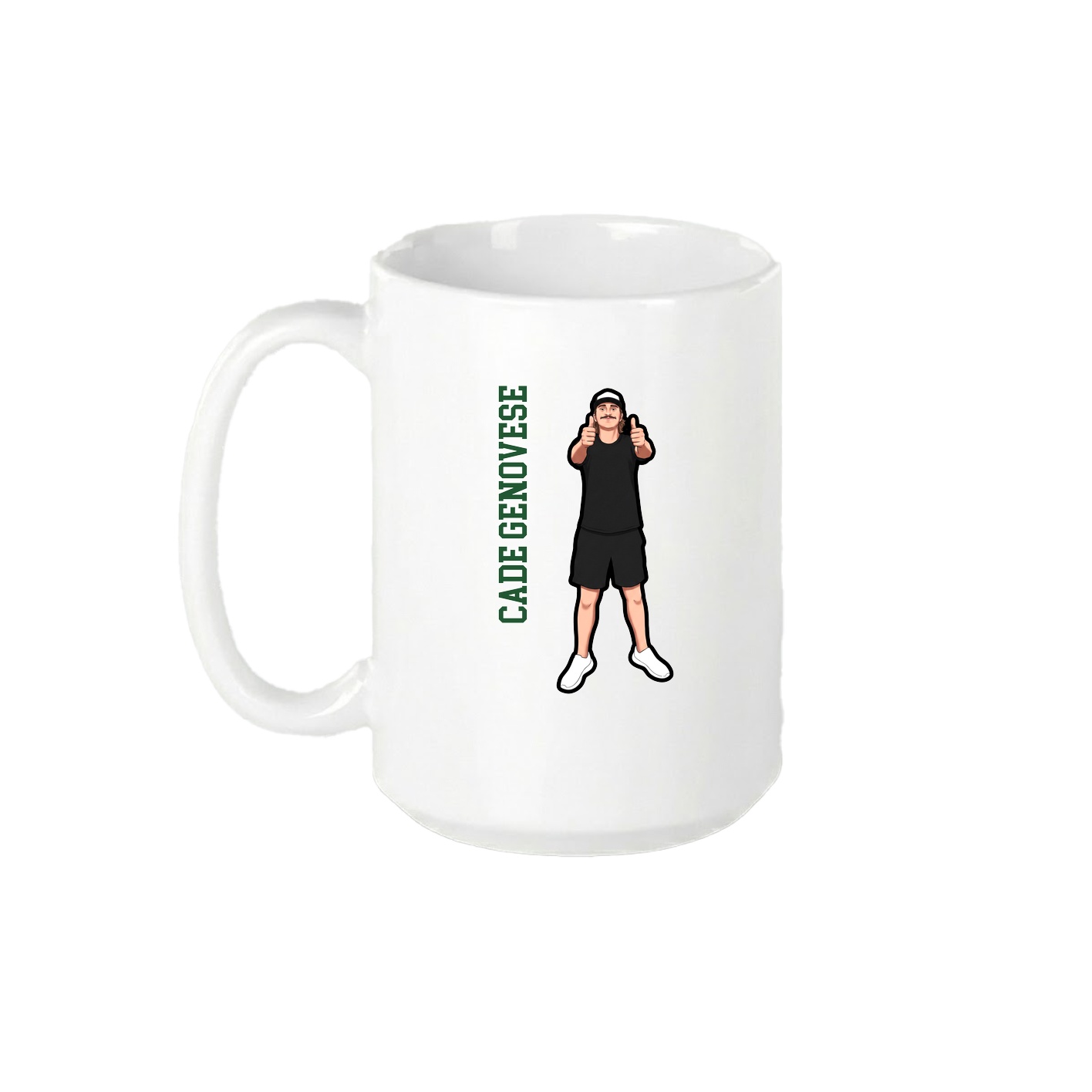 15oz Coffee Mug — Name Vertical in White