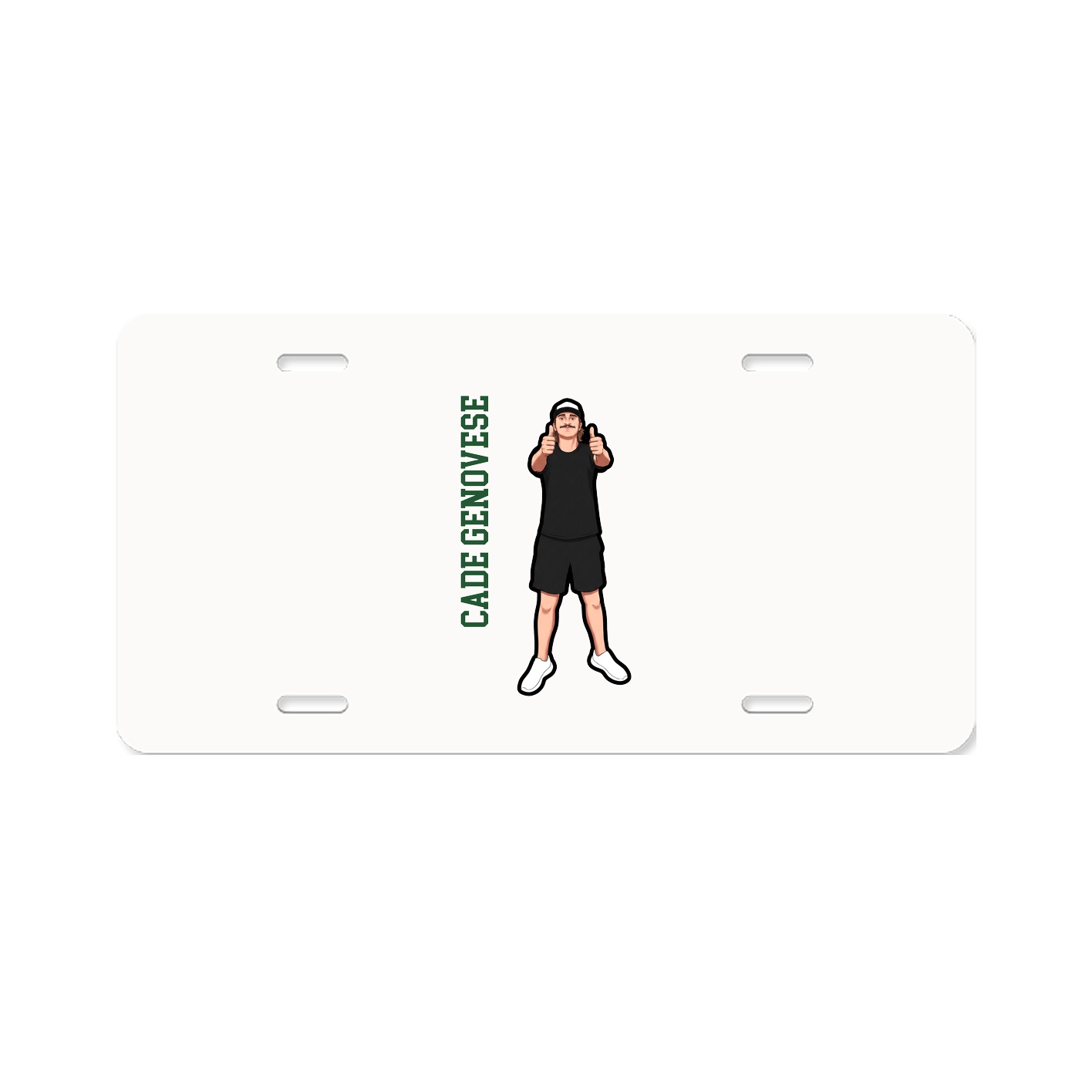 License Plate — Name Vertical in Classic