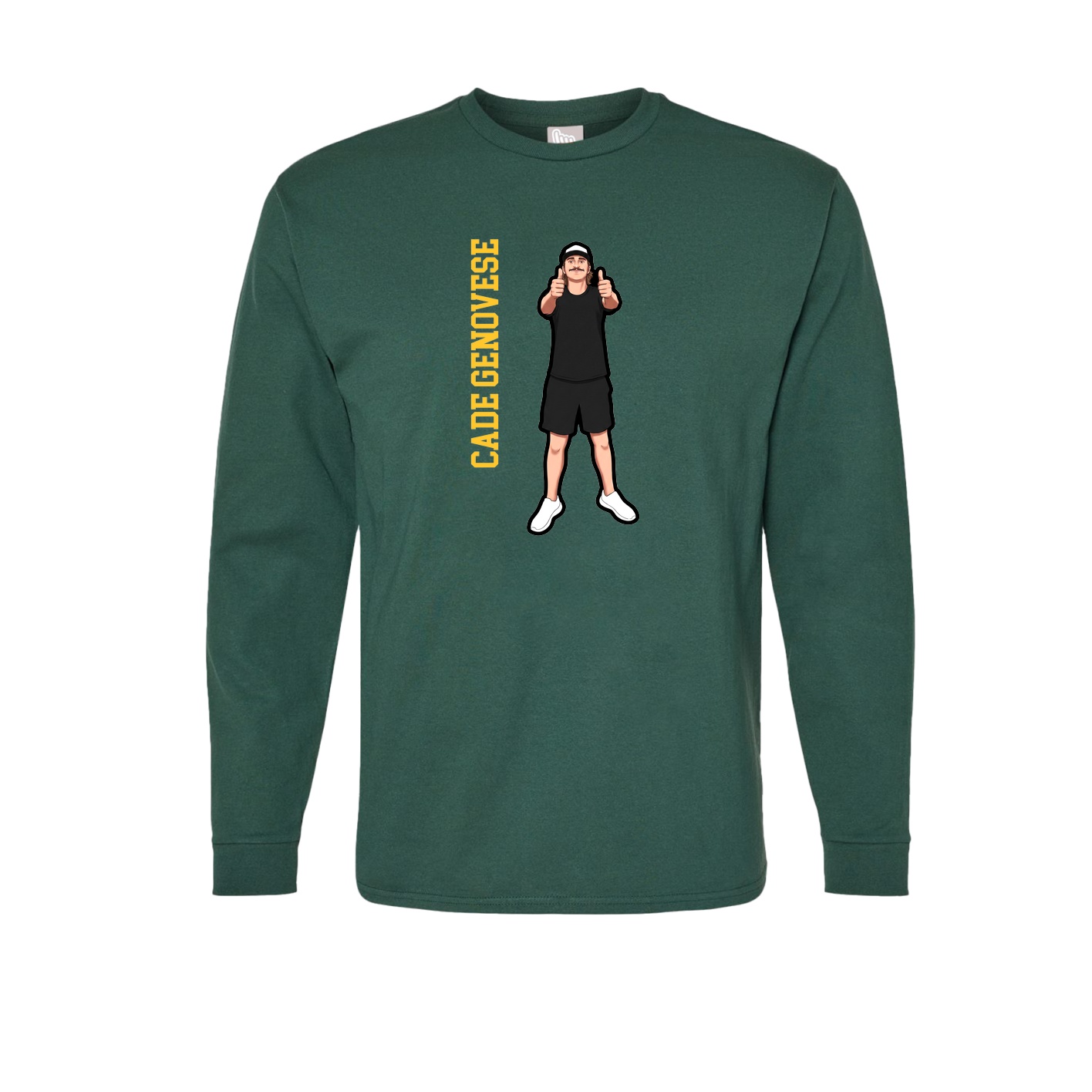 Long Sleeve Tee — Name Vertical in Green