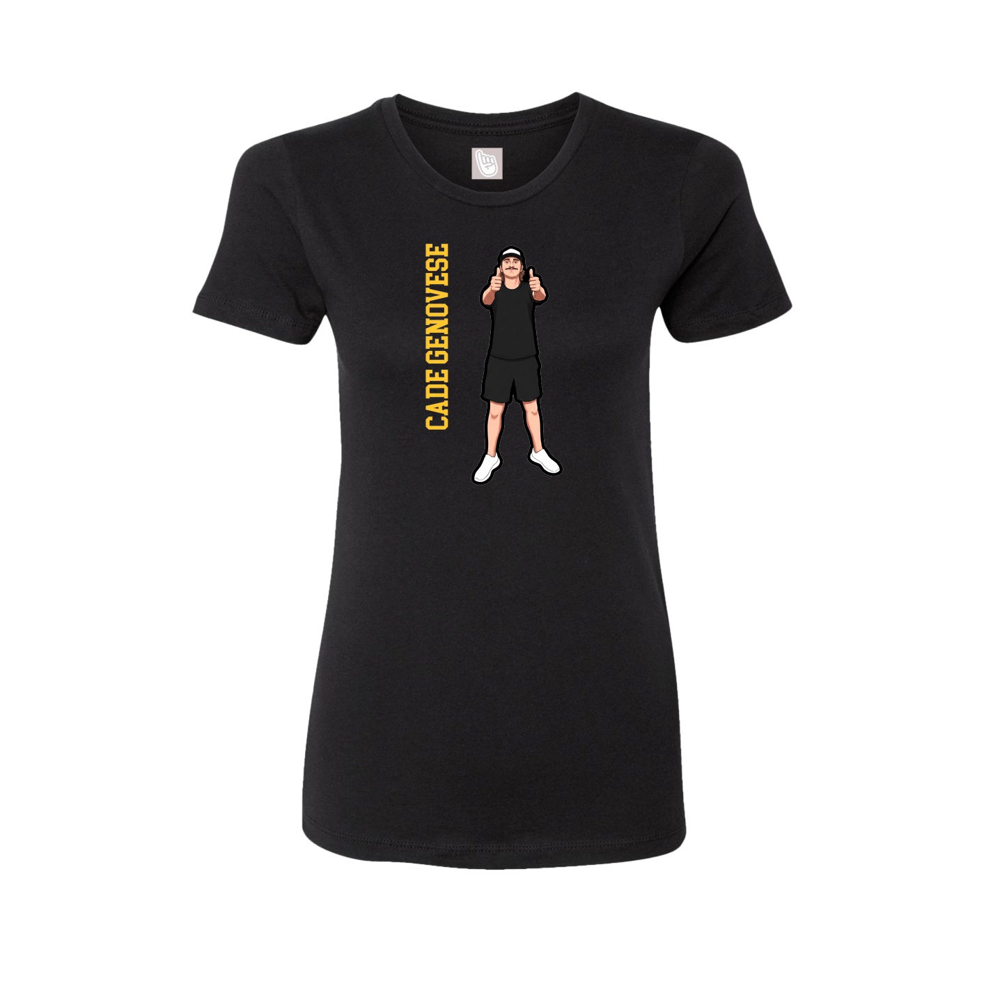 Fitted Women's Tee — Name Vertical in Black