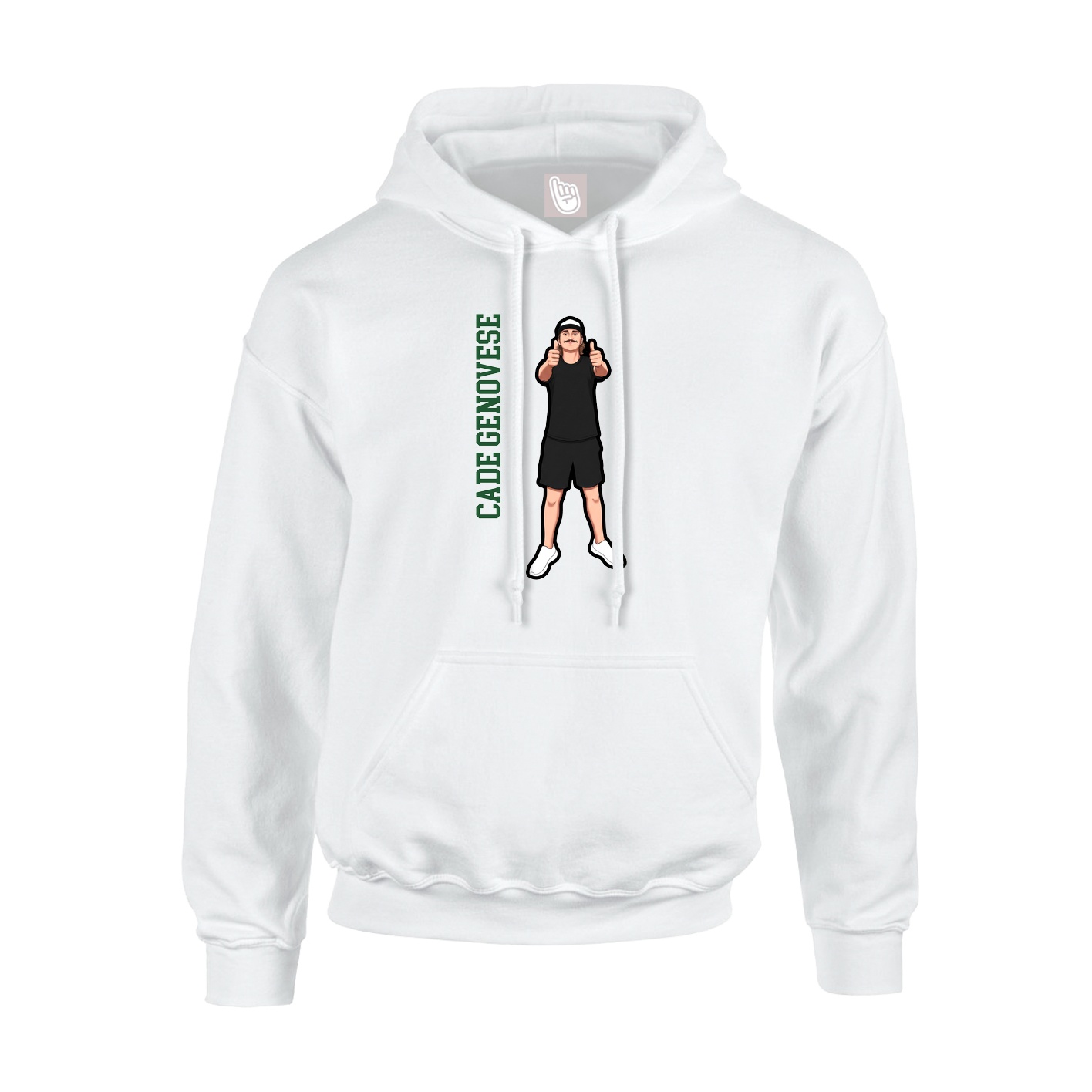 Hoodie — Name Vertical in White
