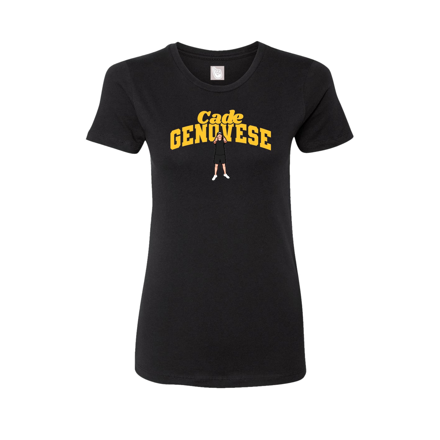 Fitted Women's Tee — Signature Arch in Black