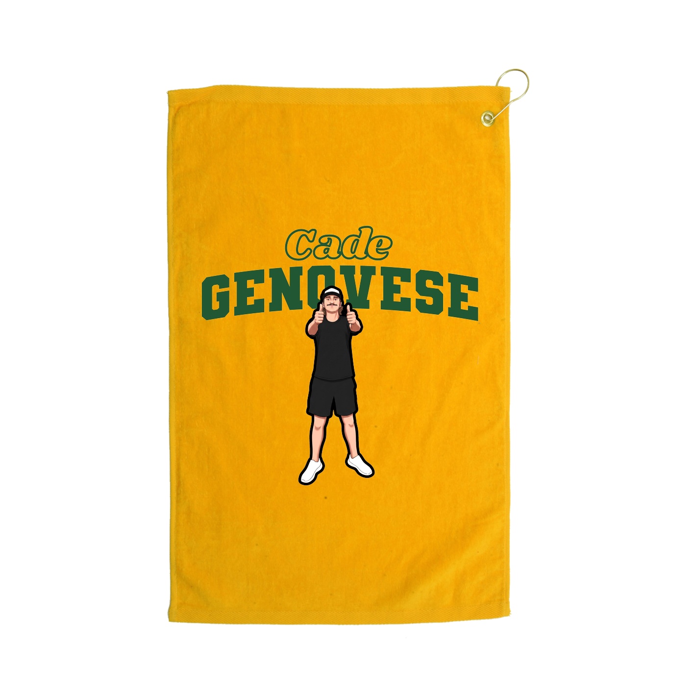 Golf Towel — Name Arch in Gold