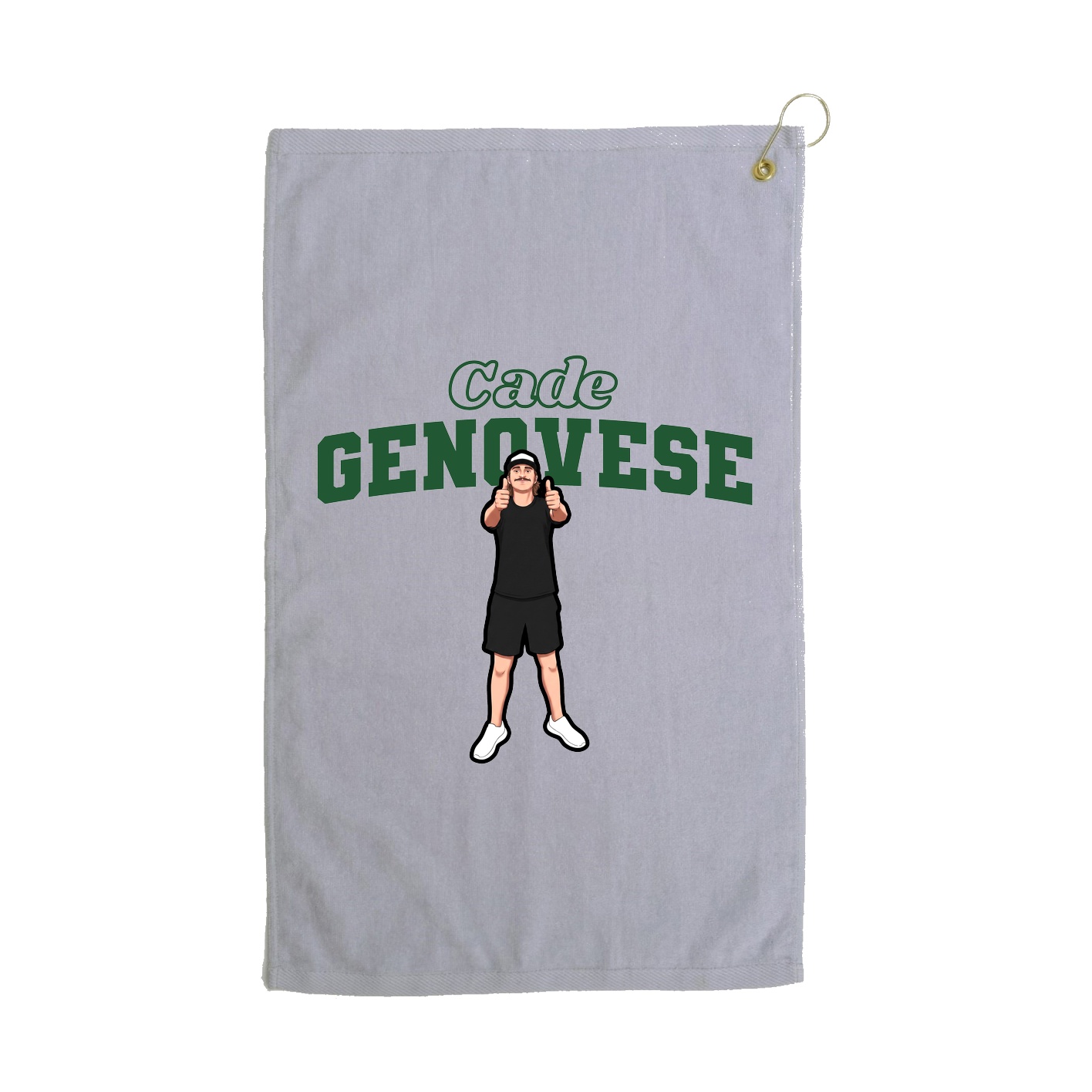 Golf Towel — Name Arch in Grey