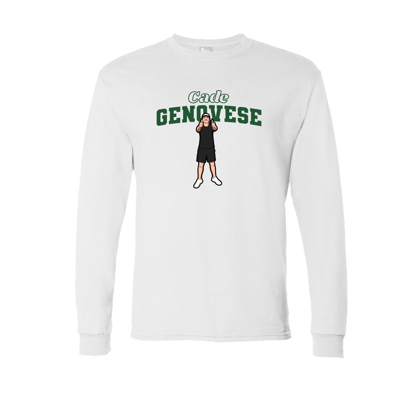 Long Sleeve Tee — Name Arch in White