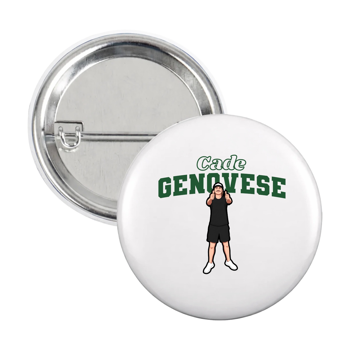 Game Day Button — Name Arch in White