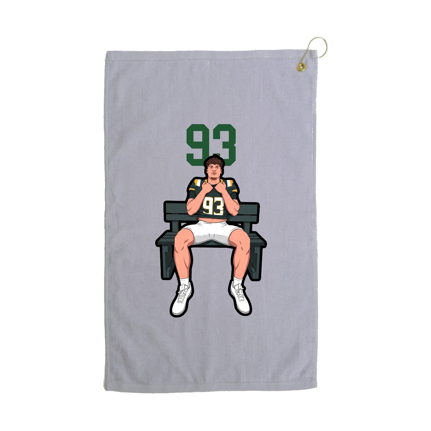 Golf Towel — Number Top in Grey