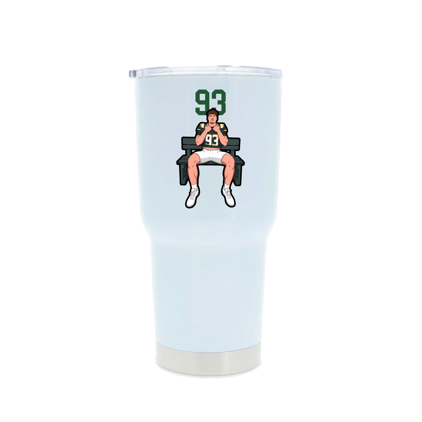 30oz Stainless Steel Tumbler — Number Top in White