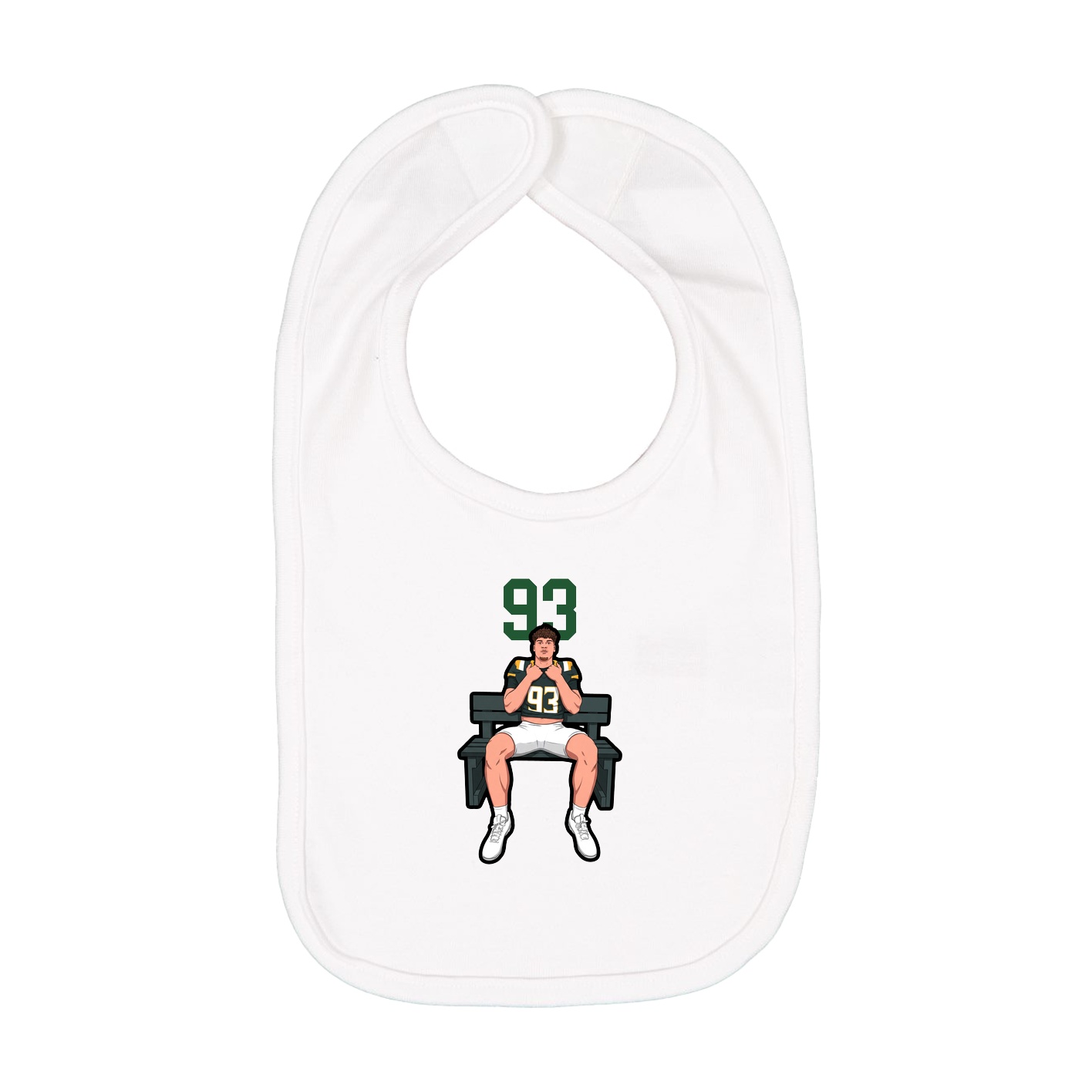 Infant Bib — Number Top in White