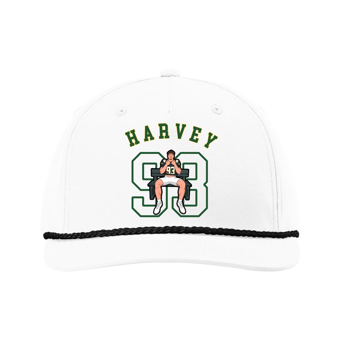 Five-Panel Classic Rope Cap — Shirsey Arch in White