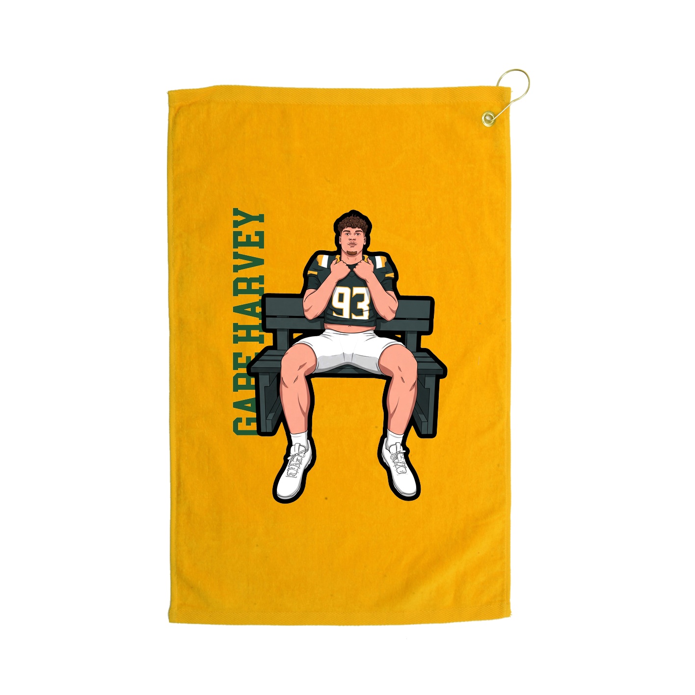 Golf Towel — Name Vertical in Gold