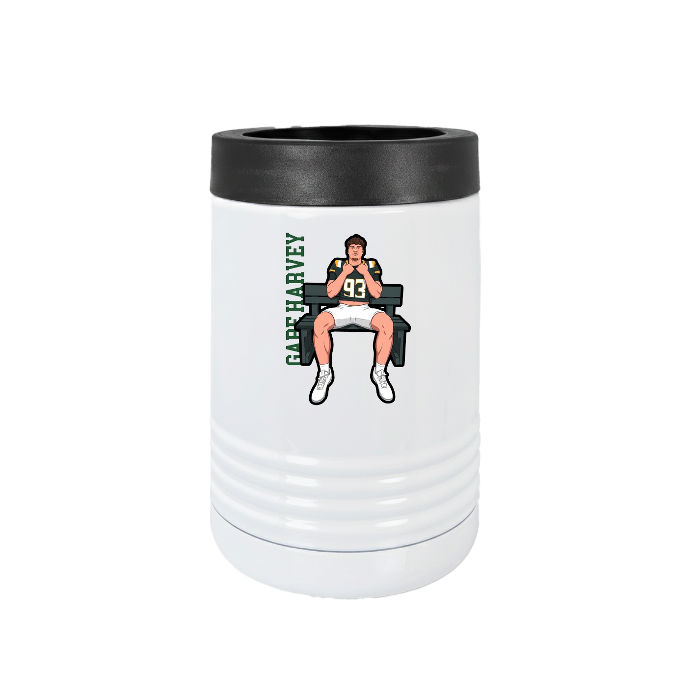 Beverage Holder — Name Vertical in White