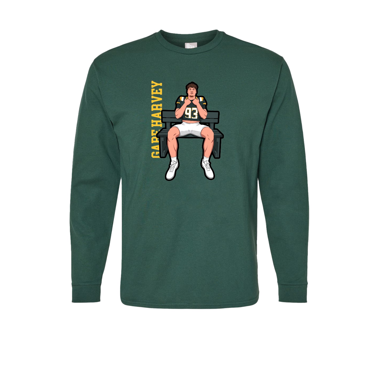 Long Sleeve Tee — Name Vertical in Green