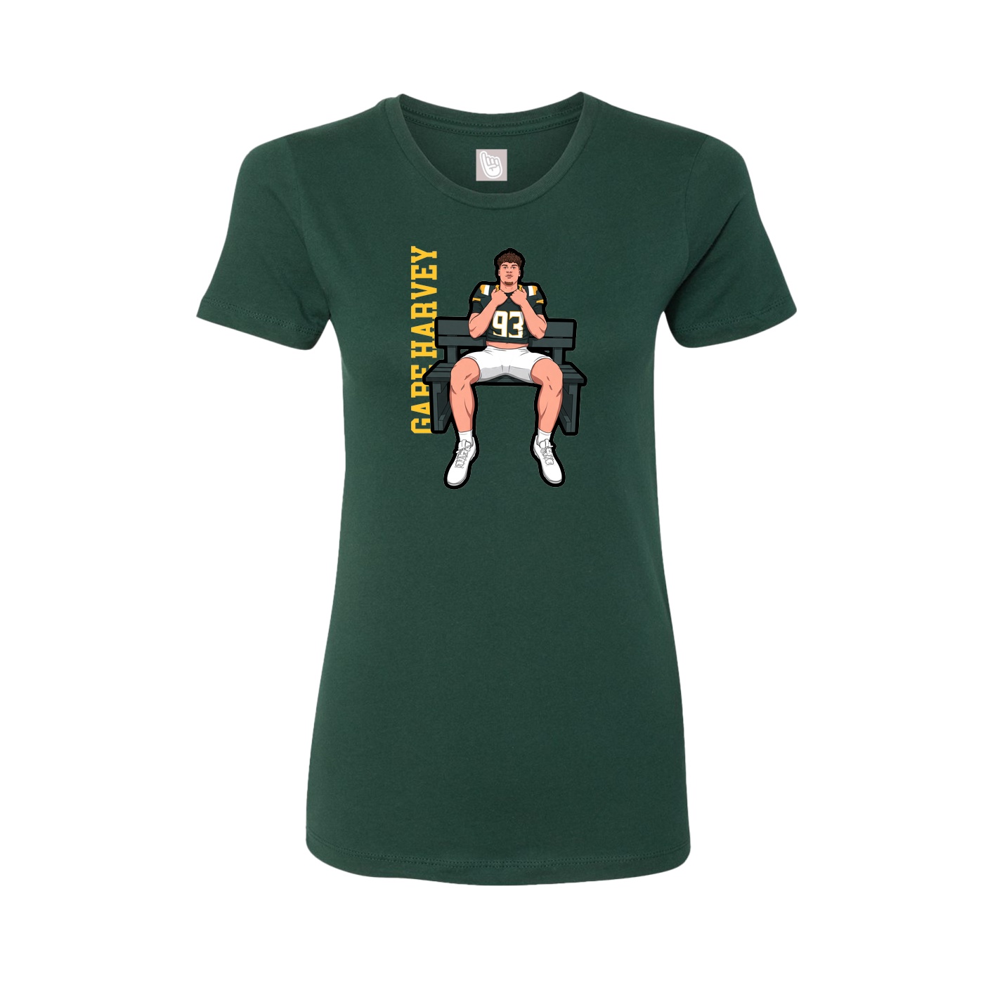 Fitted Women's Tee — Name Vertical in Green