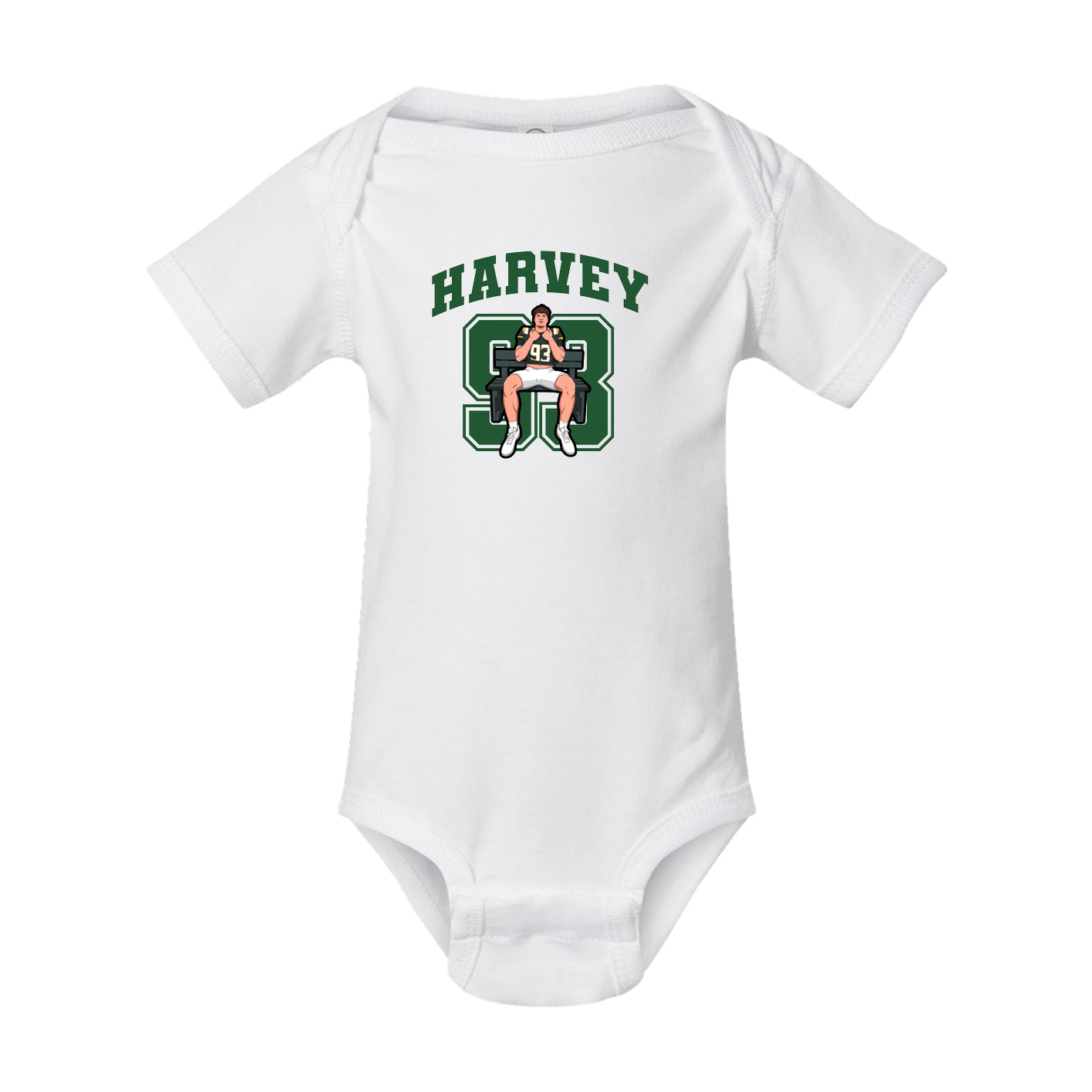 Baby Onesie — Number in White