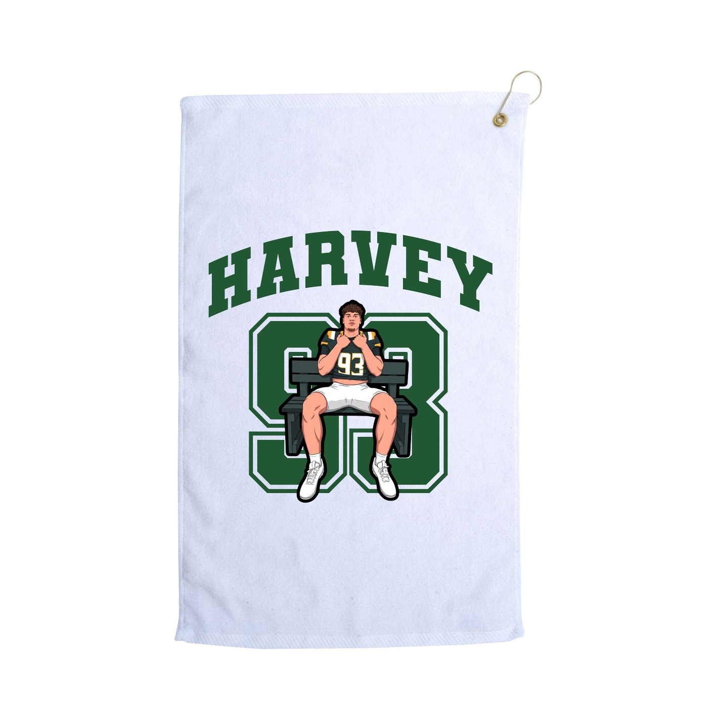 Golf Towel — Number in White