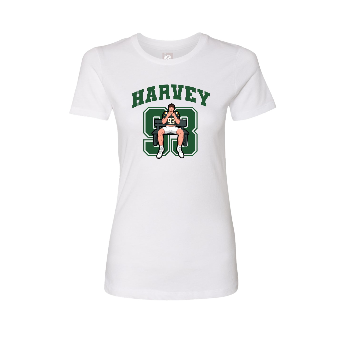 Fitted Women's Tee — Number in White