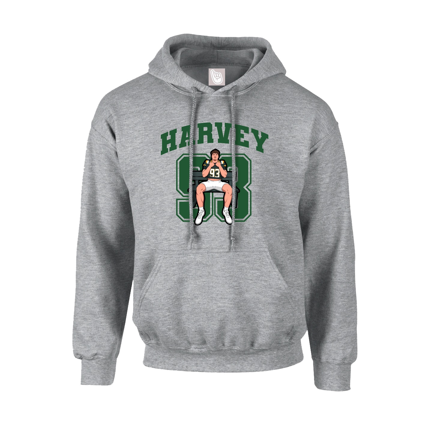 Hoodie — Number in Grey