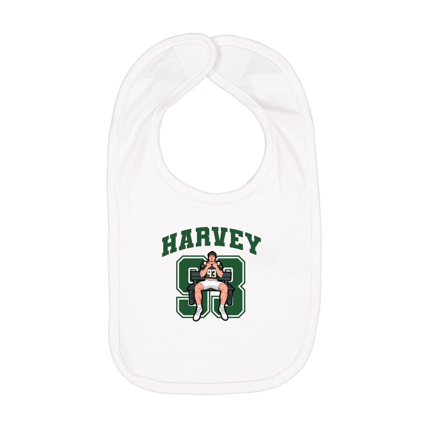 Infant Bib — Number in White