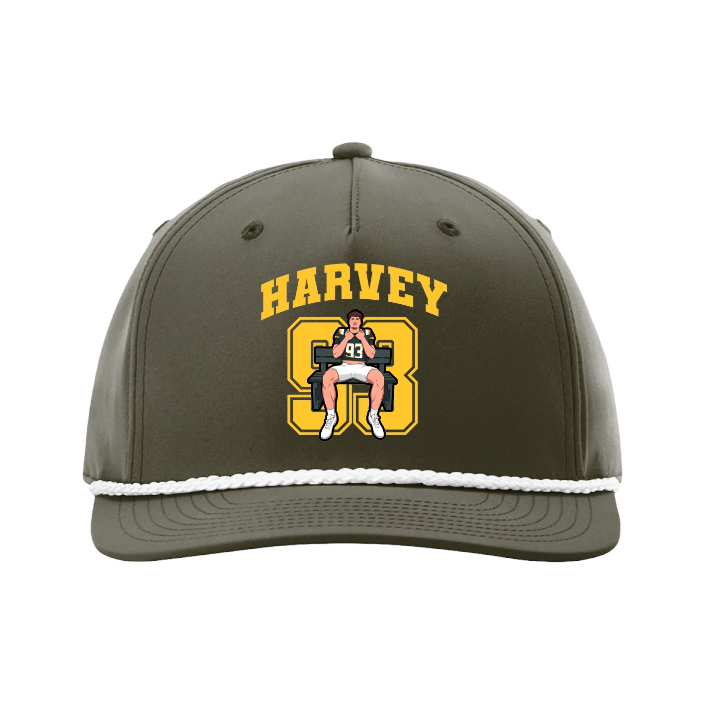 Five-Panel Classic Rope Cap — Number in Green