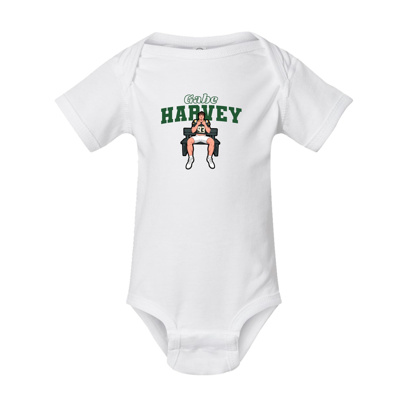 Baby Onesie — Name Arch in White