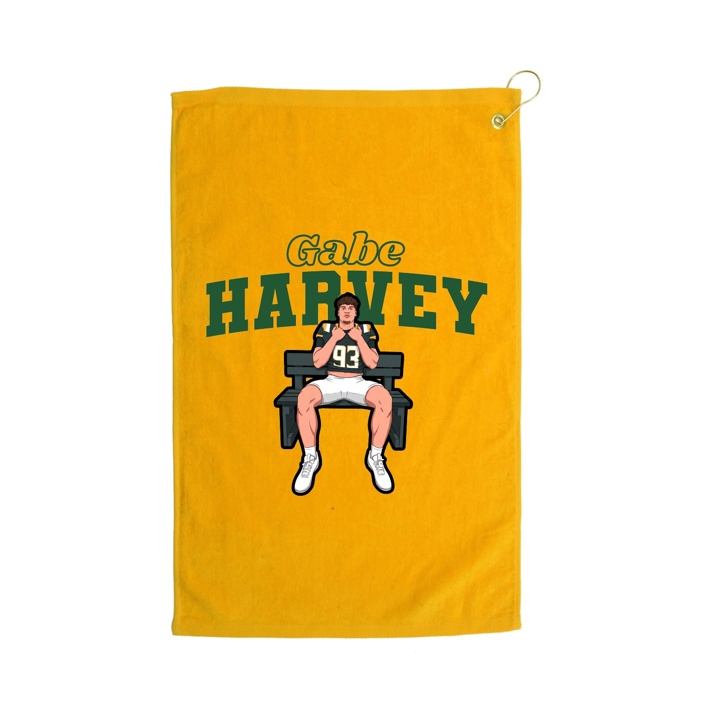 Golf Towel — Name Arch in Gold