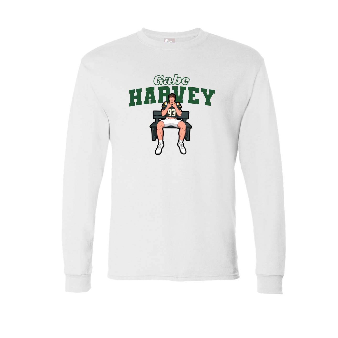 Long Sleeve Tee — Name Arch in White